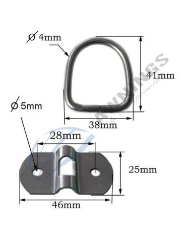 1 Anilla abatible de acero inoxidable