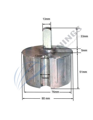 Metalic end cap to awning at  tube 80mm