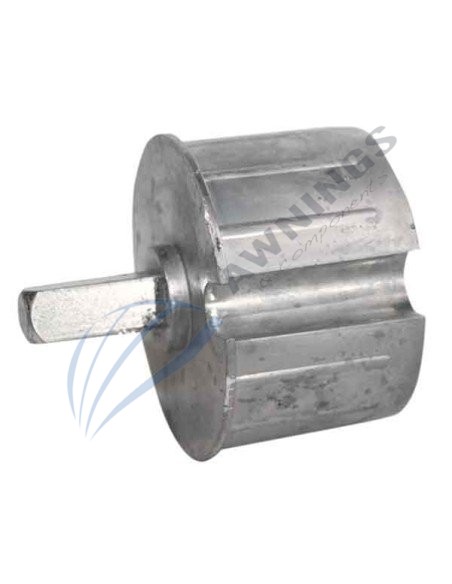 Metalic end cap to awning at  tube 80mm