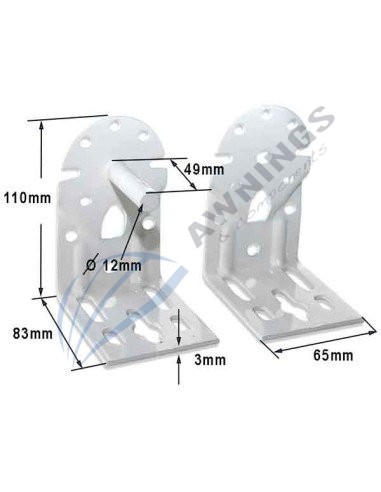 1 jeu Supports de façade et de plafond pour volets roulants