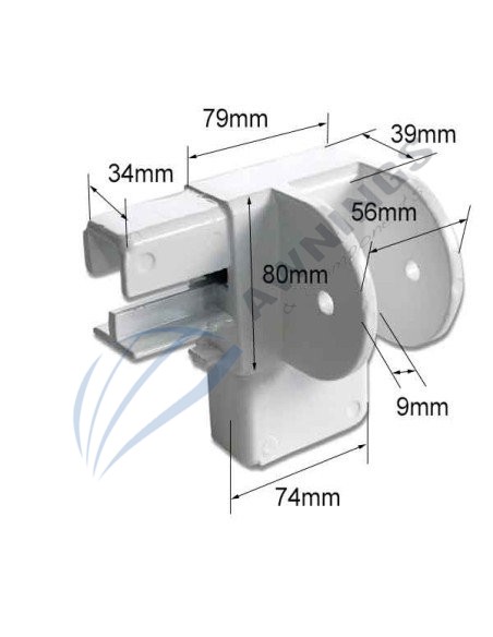 Support à angle droit pour structure 80x40