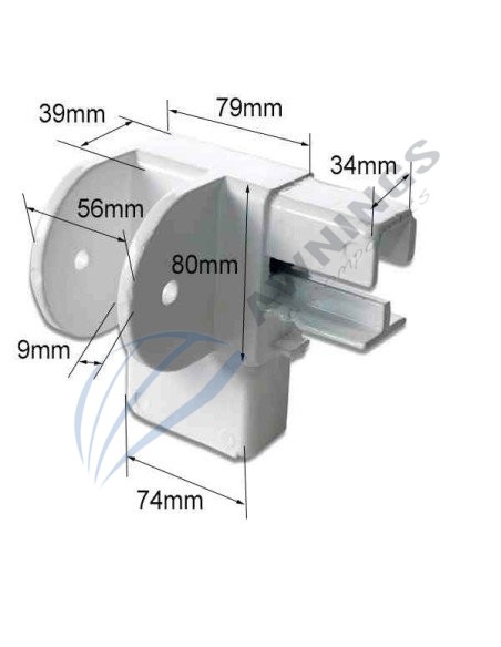 Soporte angular derecho para estructura 80x40