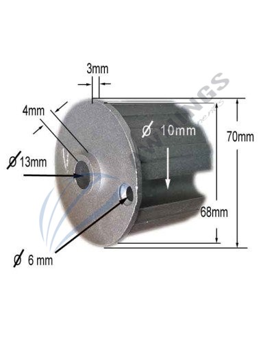 1 end plug for awning tube  70mm