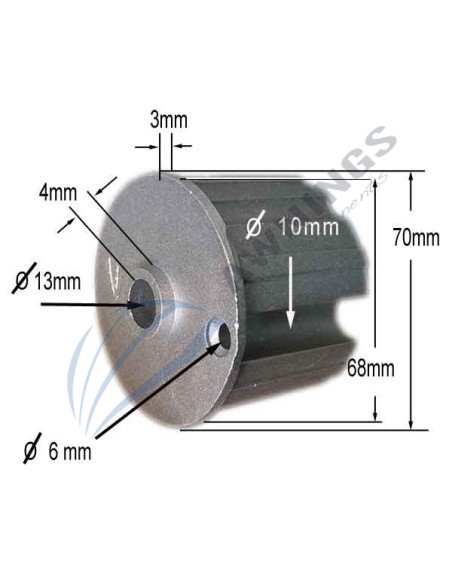 1 end plug for awning tube  70mm