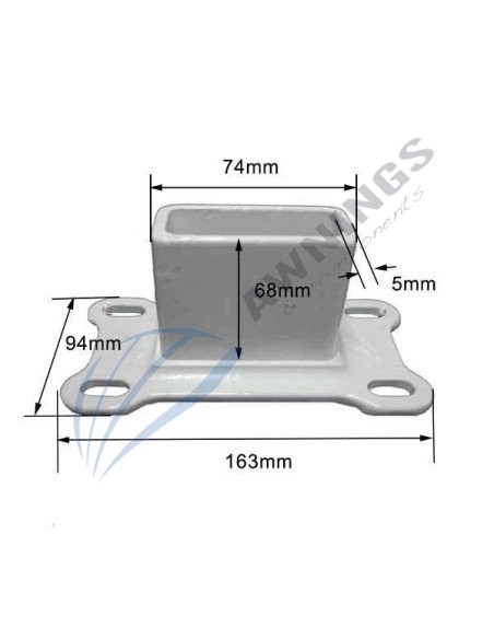 Terminal for structural leg 80x40, 4 connections