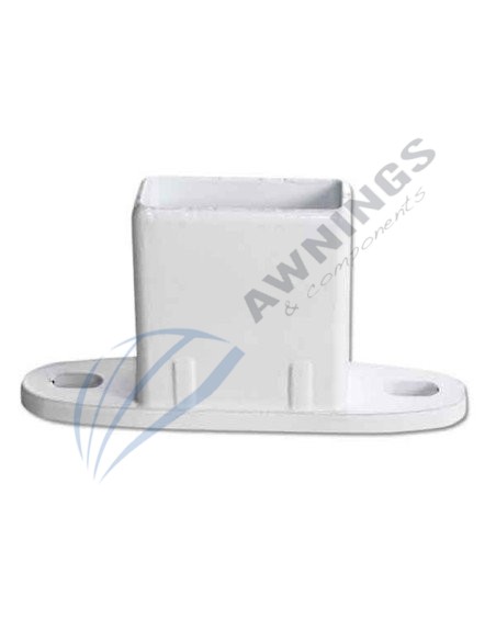 1 Support en aluminium laqué blanc avec deux étriers, pour profilé en aluminium 80x40 pour store plat.