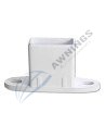 1 Supporto, alluminio laccato bianco con due staffe, per profilo in alluminio 80x40 per tenda piatta.