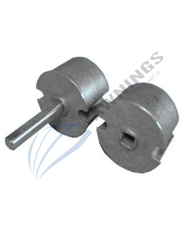 1 Bushing with shaft, for awning tube