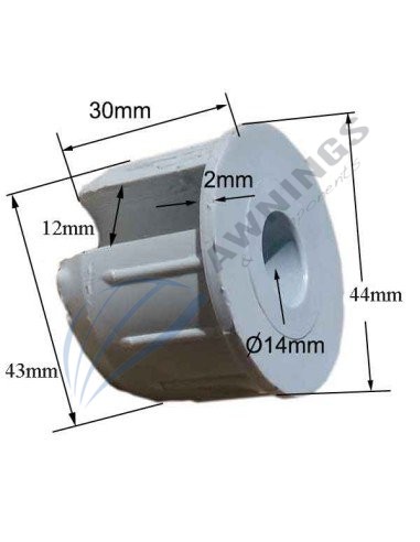 1 casquillo para tubo de 43mm, nylon