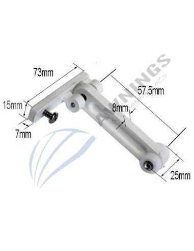 Polea movil para toldo plano con alargador de 57.5mm