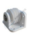 1 Double corner pulley, white lacquered aluminium, white lacquered