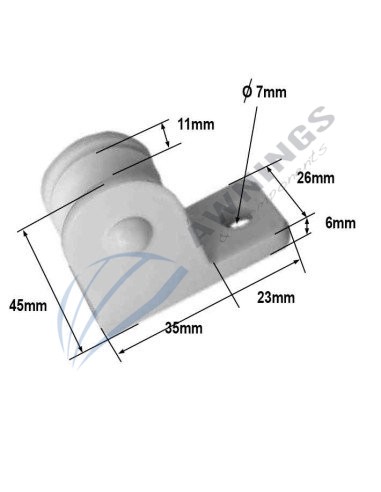 1 Single pulley or sheave, aluminium
