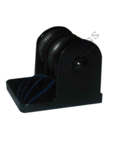 Carrucha doble para cuerda de toldo plano