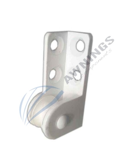 Carrucha simple en escuadra para cuerda de toldo plano