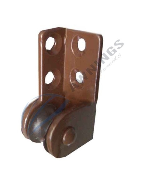 Carrucha simple en escuadra para cuerda de toldo plano