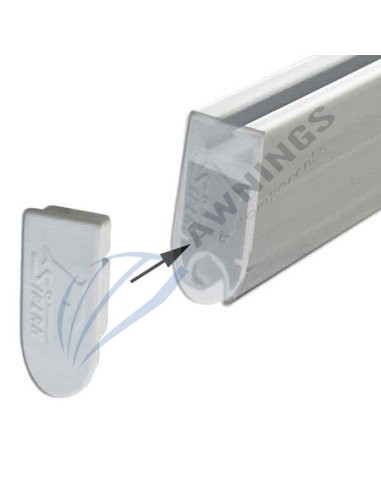 Tapa de plastico blanco para perfil  perfil PTP-118.
