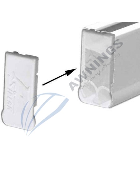1 White plastic cap or lid, visible flat awning cover of the brand SIPLAN
