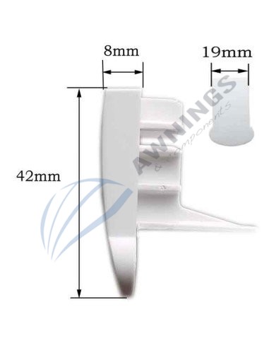 1 Tapon o tapa de plastico blanco, para perfil PTP-119