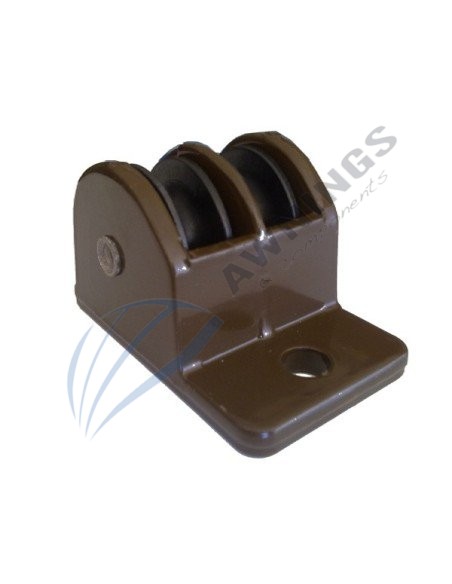 Carrucha doble para cuerda de toldo plano