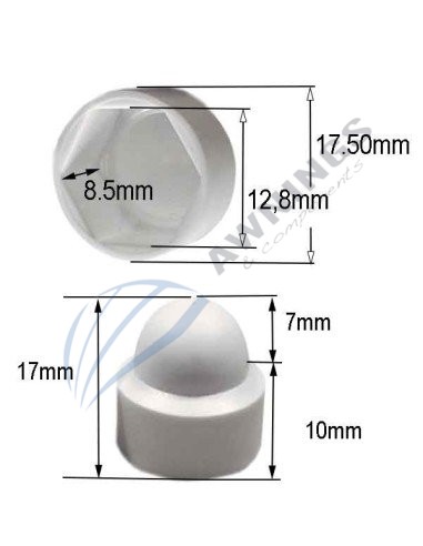 1 Plastic cover cap in White