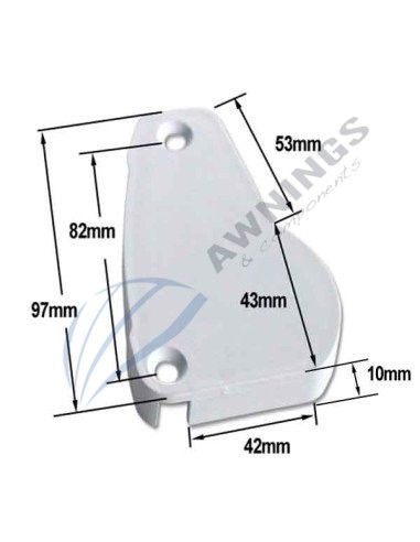 1 Plastic cover cap in White