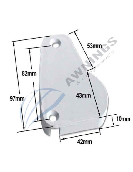 1 Plastic cover cap in White