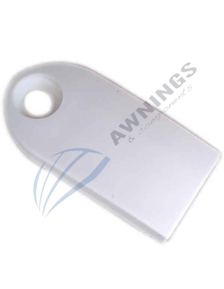 1 White plastic plug or cap, for profile PTP-119