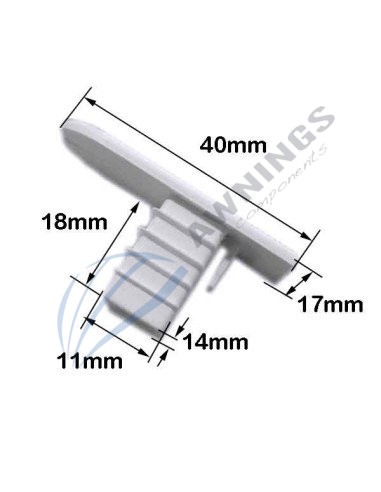 1 White plastic cap or lid, visible flat awning cover of the brand SIPLAN