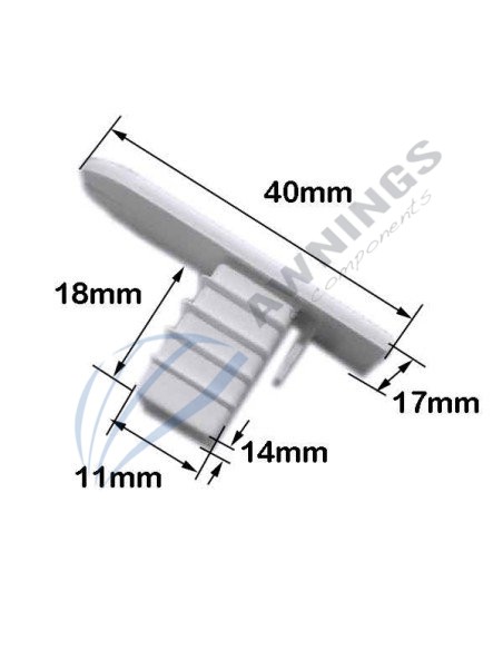 1 White plastic cap or lid, visible flat awning cover of the brand SIPLAN