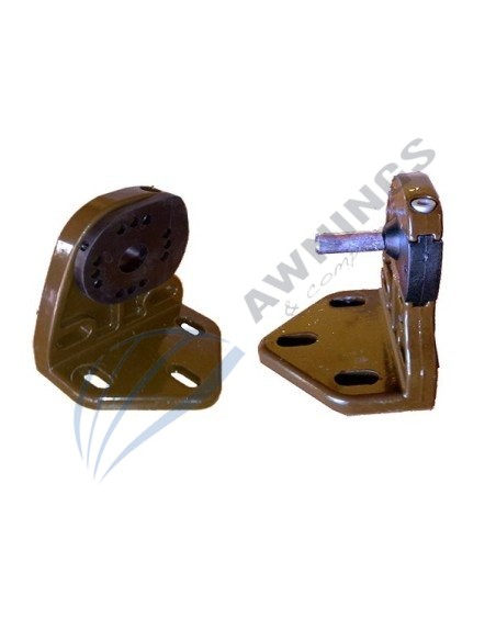 1 Juego de soporte de aluminio lacado en marron RAL-8014, para toldo.