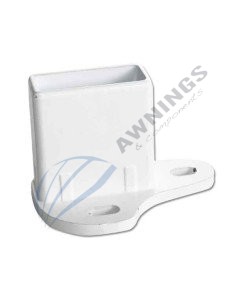 1 Staffa per piedi, destra, alluminio laccato bianco con due staffe, 80x40 mm