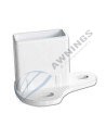 1 Support de pied, droit, aluminium laqué blanc avec deux supports, 80x40 mm