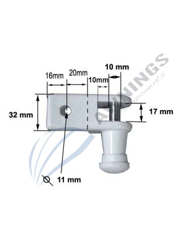 1 Set of brackets for fixing the arm of a balcony awning