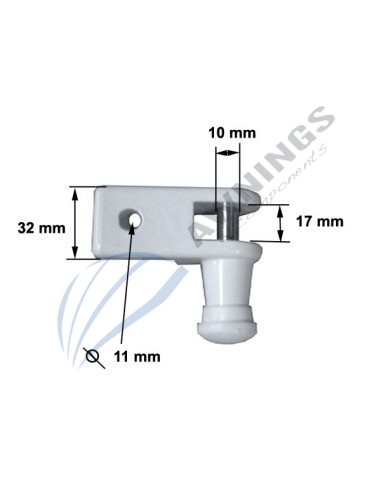 1  Soporte para fijar el brazo de un toldo de balcón