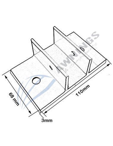 Soporte para guia de toldo plano de estructura 80x40