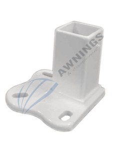 1 Support en aluminium laqué blanc avec deux étriers, pour profilé en aluminium 80x40 pour store plat.