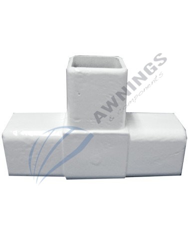 1 Supporto, alluminio laccato bianco con 2 staffe, per profilo in alluminio 50x50 per tenda piatta.