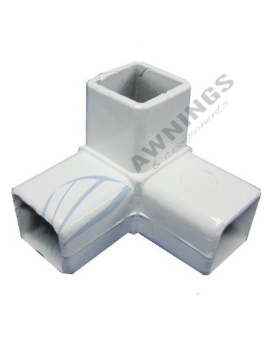 1 Support d'angle triple, aluminium laqué blanc, pour profilé 50x50.