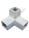 1 Support d'angle triple, aluminium laqué blanc, pour profilé 50x50.