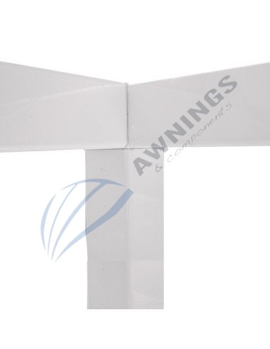 1 Triple corner bracket, white lacquered aluminium, for 50x50 profile.