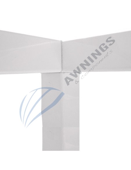 1 Triple corner bracket, white lacquered aluminium, for 50x50 profile.