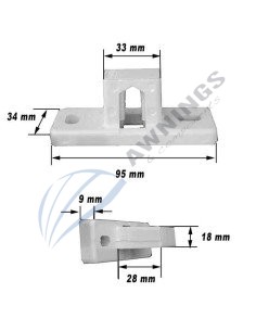 1 Set di staffe per tende da sole in alluminio MItjavila per articoli laccati bianchi