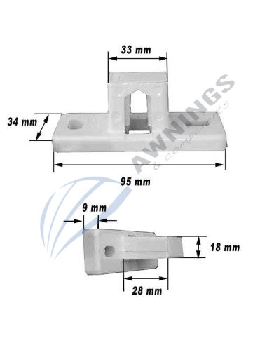 1 Juego de soportes MItjavila de aluminio para toldo