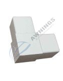 1 Support en aluminium en forme de L laqué blanc, 50x50