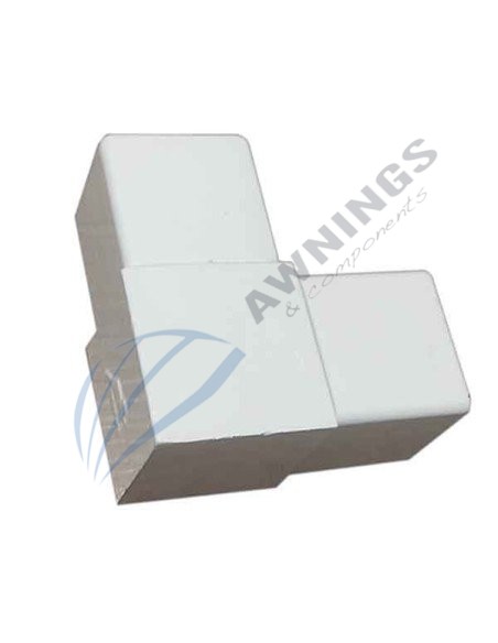 1 L-förmiger Aluminiumbügel, weiß, 50x50