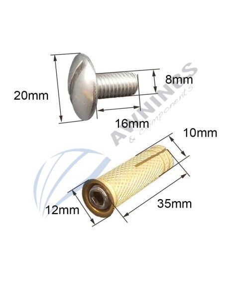 Screw  for awnings swimming pools