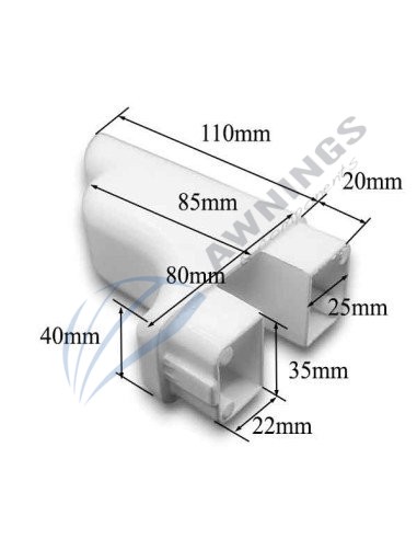 Terminal pecho palomo toldo plano estructura 80x40 Siplan 2 - Awnings Components 