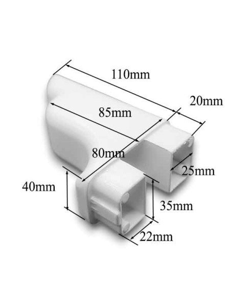 Terminal pecho palomo toldo plano estructura 80x40 Siplan 2 - Awnings Components 