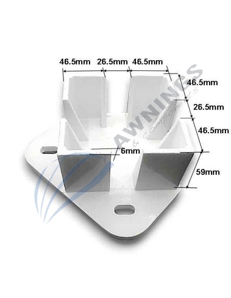 1 Pie de pata de dos cogidas de esquina 125x125 Siplan 3 - Awnings Components 