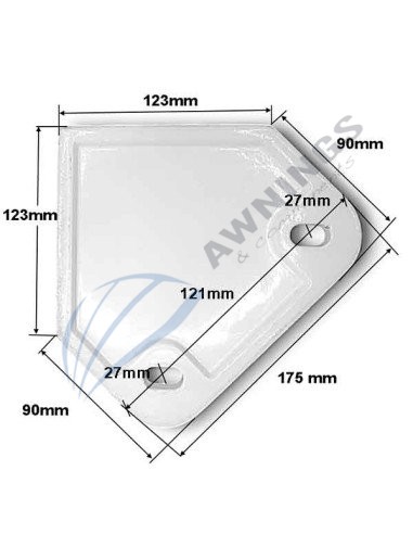 1 Suporte para pernas de duas pernas de canto 125x125 Siplan 4 - Awnings Components 